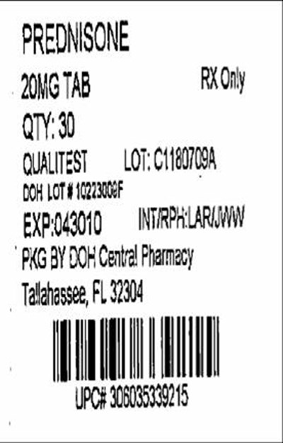 20mg Label - Prednisone 20mg(Qualitest)